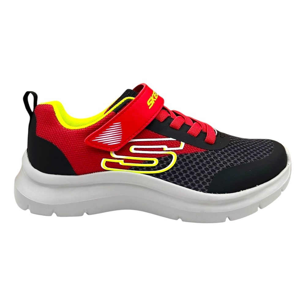 Skechers Squad Youth Boys Slip On Sneakers Size 3 Black/Red/Yellow Lightweight - Picture 2 of 14